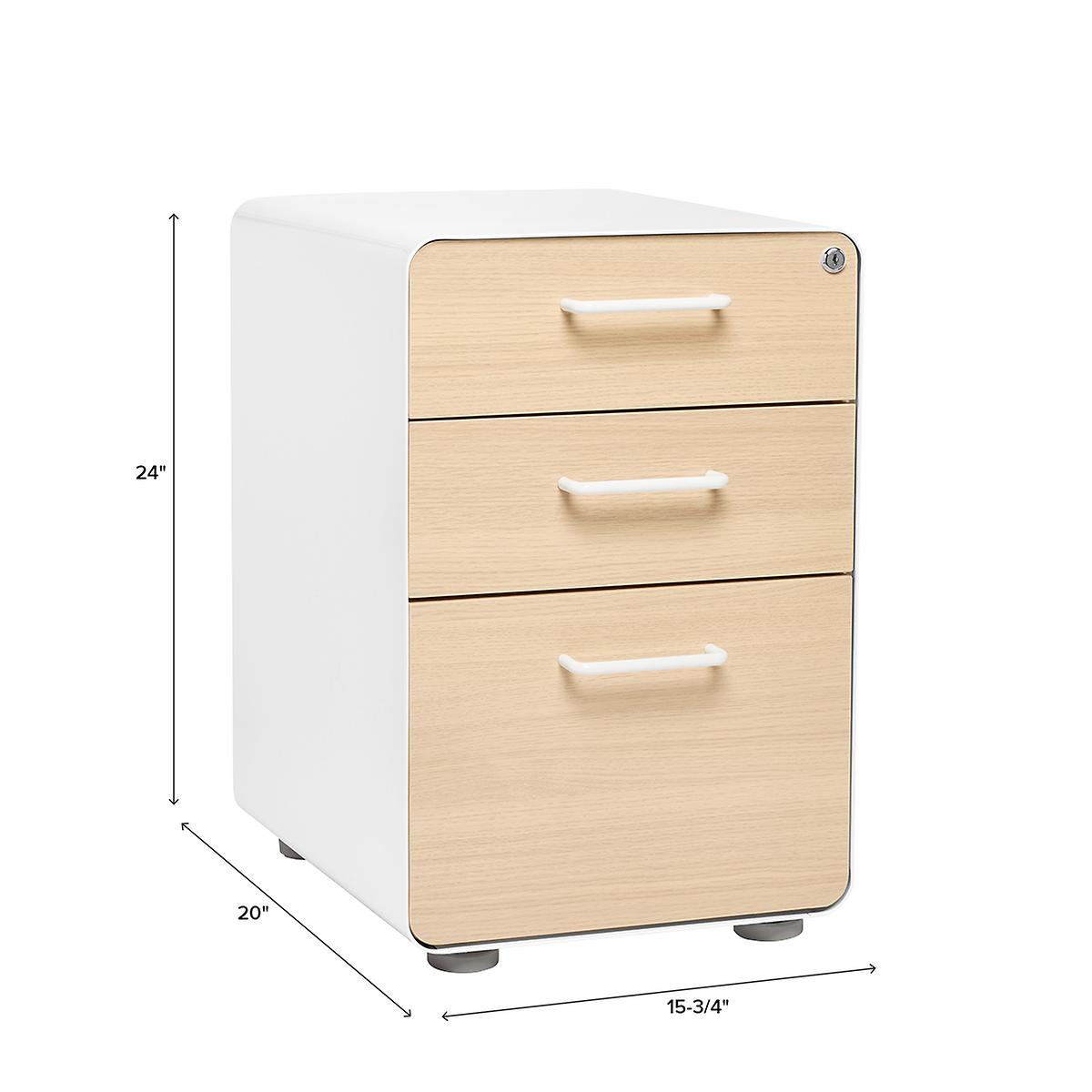 Poppin 3 Drawer Stow Locking File The Container Store